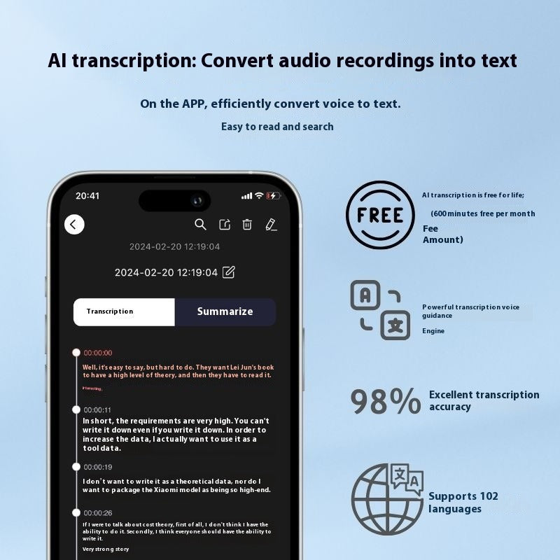 AI Voice Recorder with Smart Transcription