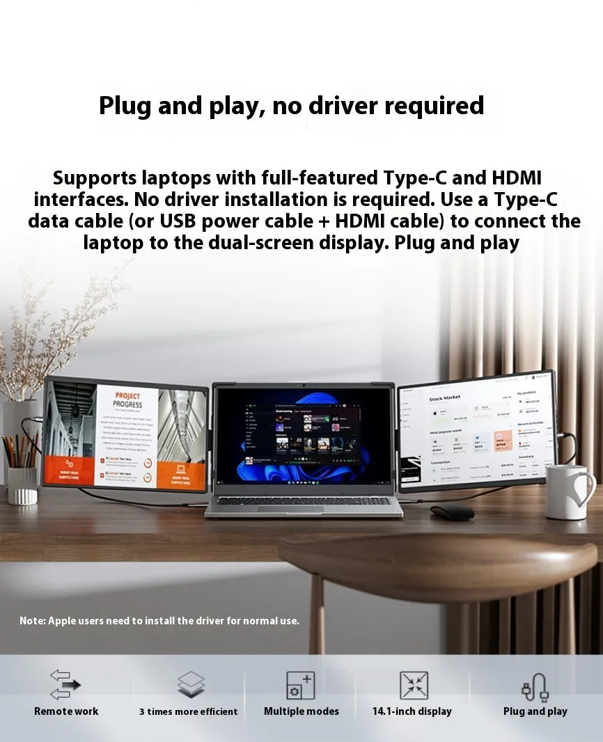 14.1-Inch Portable Dual-Screen Monitor