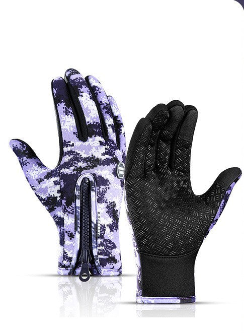 Winter Gloves Touch Screen Riding Motorcycle Waterproof Sports Gloves With Fleece