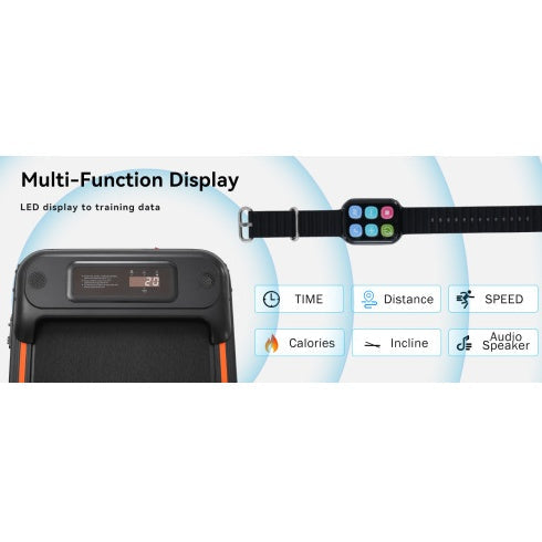 Folding Under-Desk Walking Treadmill, 2.5HP with Incline