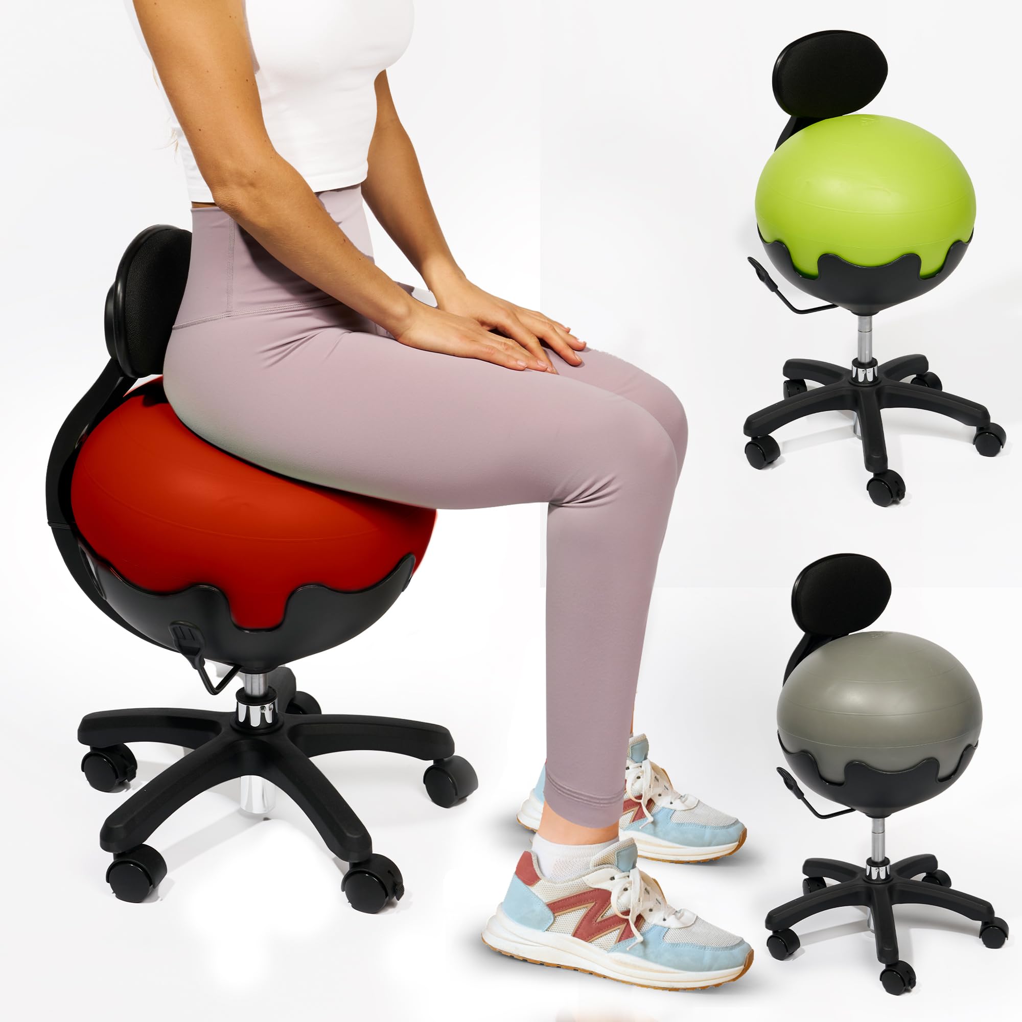 Aeromat Balance Ball Office Chair with Back Support