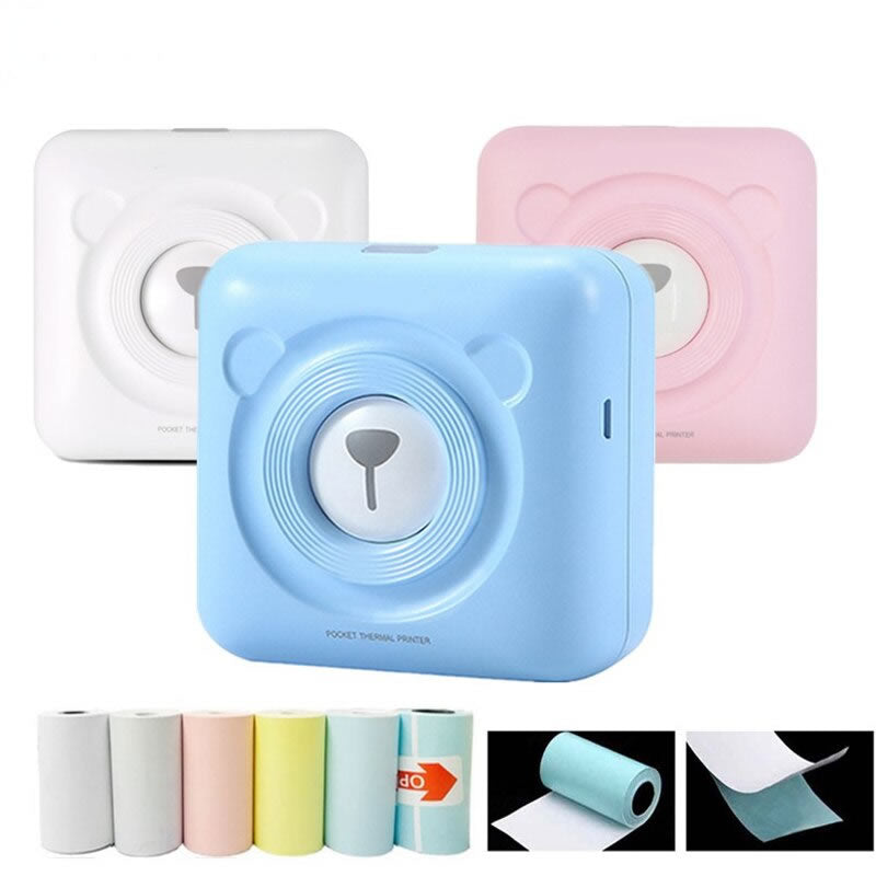 Mini Magic Wireless Photo Printer with 6 Thermal Rolls