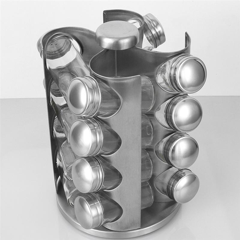 Stainless Steel Rotating Spice Jar Set
