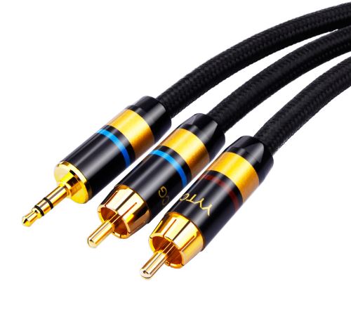 3.5mm to 2 RCA Audio Cable Upgraded Versions for Computer and Speaker Connection