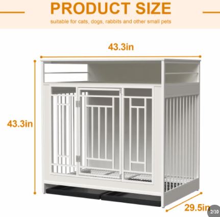 Wooden Dog Kennel Furniture with Storage Drawers
