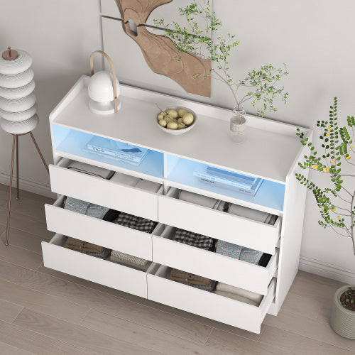 6-Drawer Dresser with LED Lights