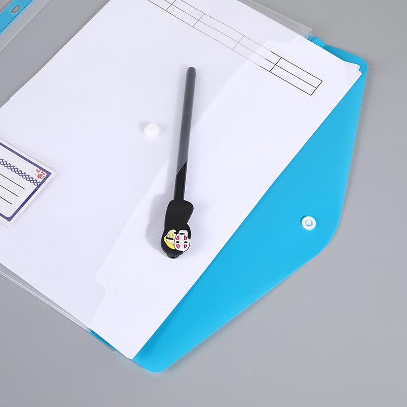 Transparent A4 File Storage Bag with Business Card Holder