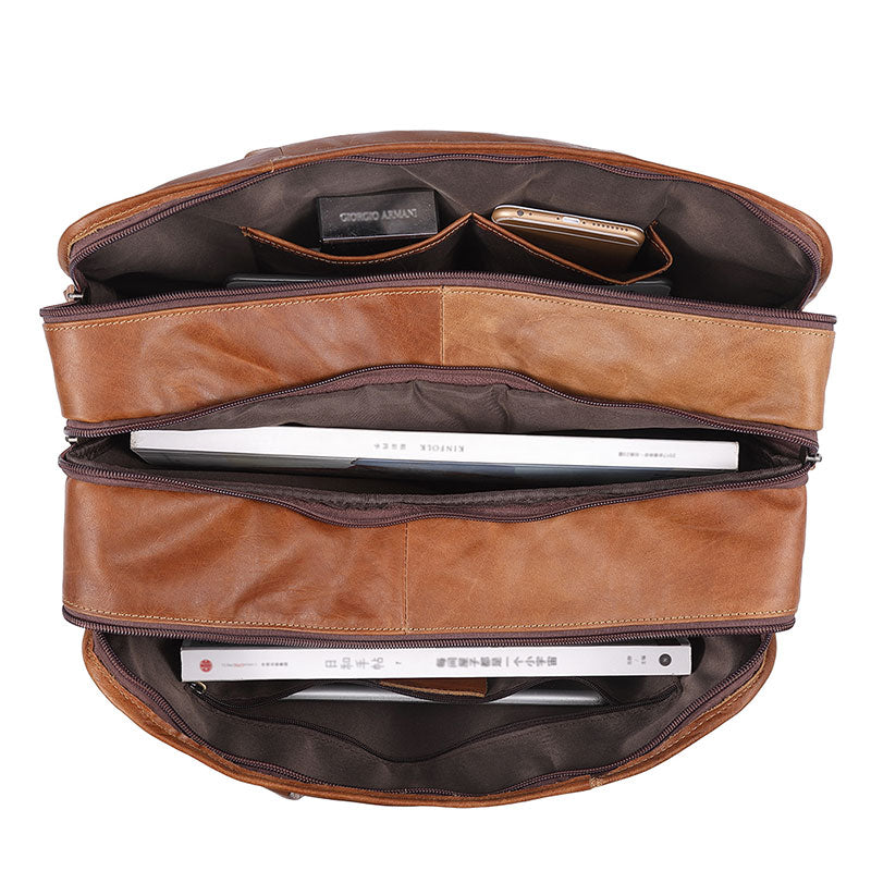 Genuine Leather Business Travel Messenger Bag