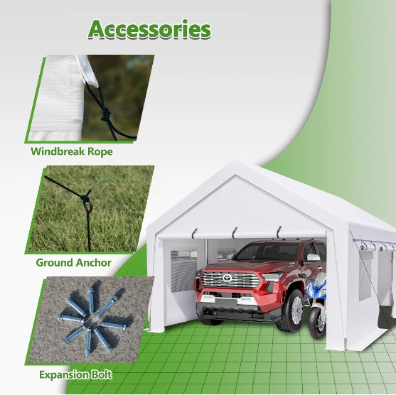 Heavy-Duty Steel Carport Canopy