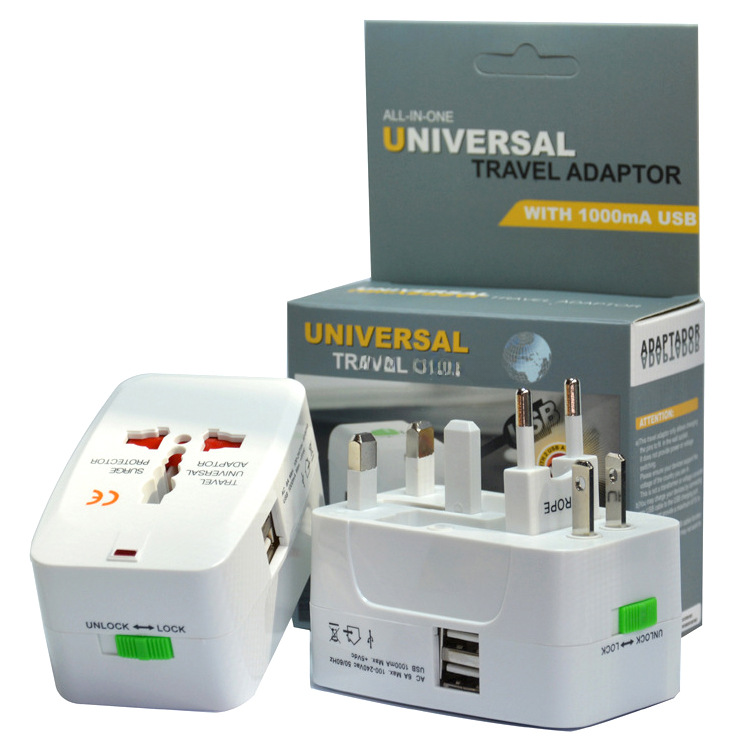 Universal Travel Adapter with Dual USB Ports