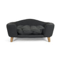 Mid-Century Tufted Dog Bed with Birch Legs