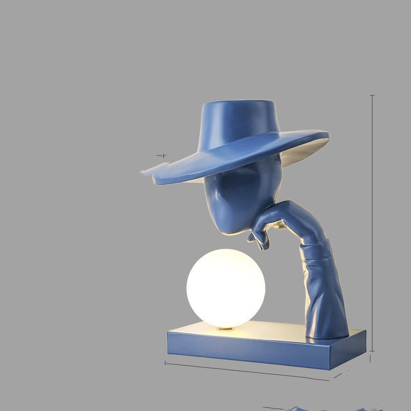 Modern Sitting Figure Table Lamp Sculpture