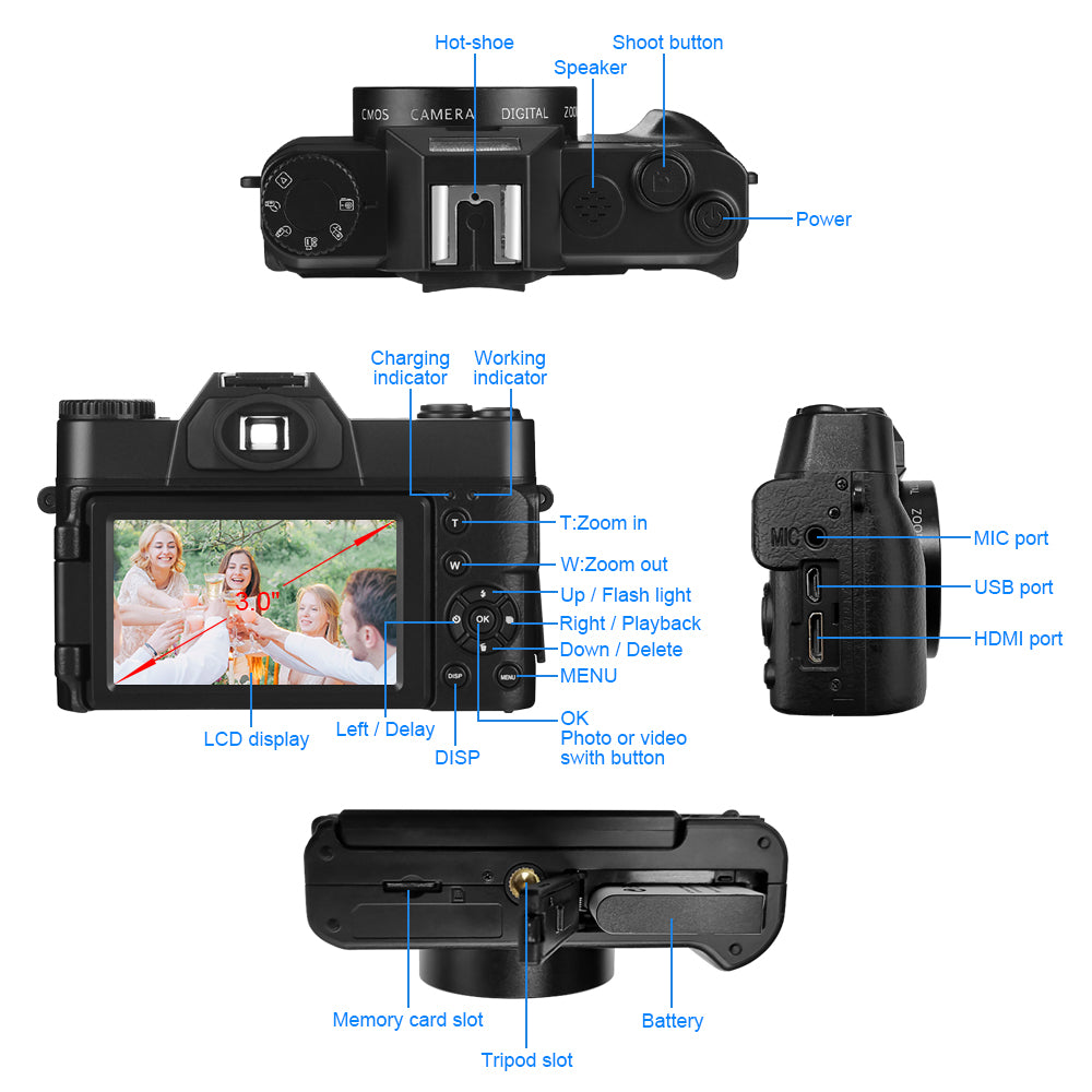 Digital Vlogging Camera with 16x Zoom