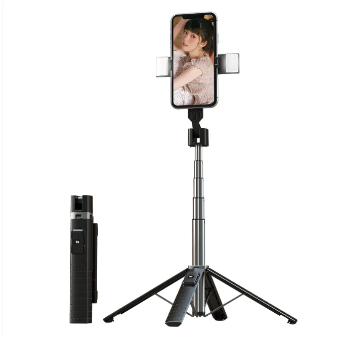 Quadrupod Double Fill Light Bluetooth Selfie Stick