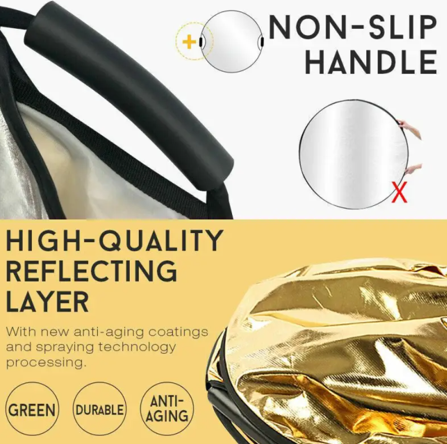110CM 5-in-1 Collapsible Photography Reflector with Handle