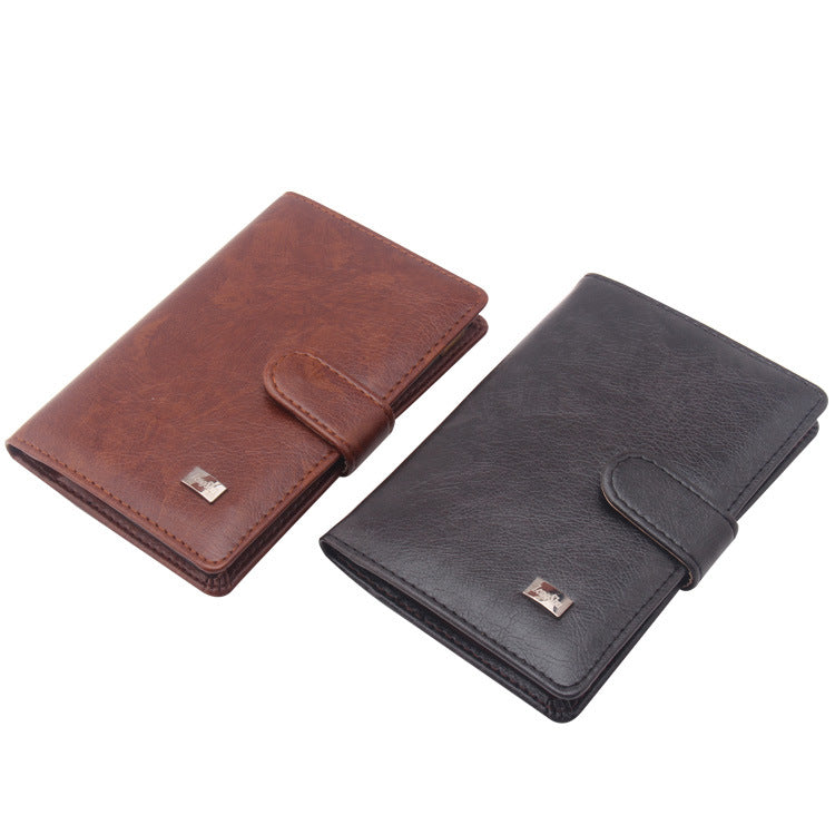 Leather Passport Holder with Card Slots PU Material