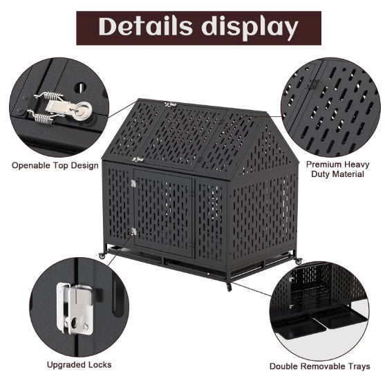 Heavy-Duty Dog Crate, 45-Inch, Roof Top