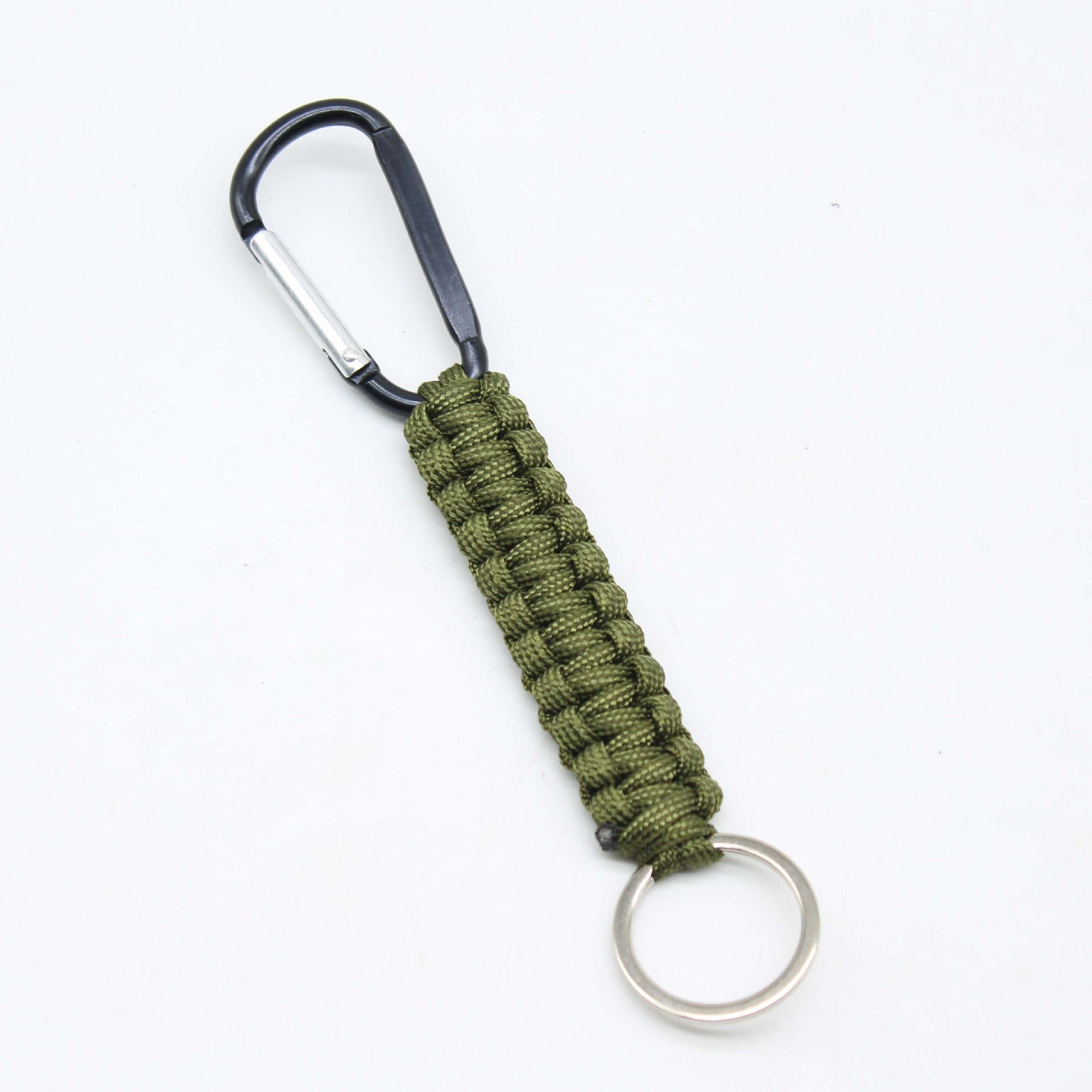 Black Paracord Keychain with Climbing Carabiner Hook