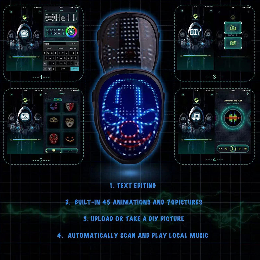 App-Controlled LED Light-Up Mask