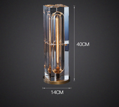 Pure Copper Table Lamp with Crystal Accent