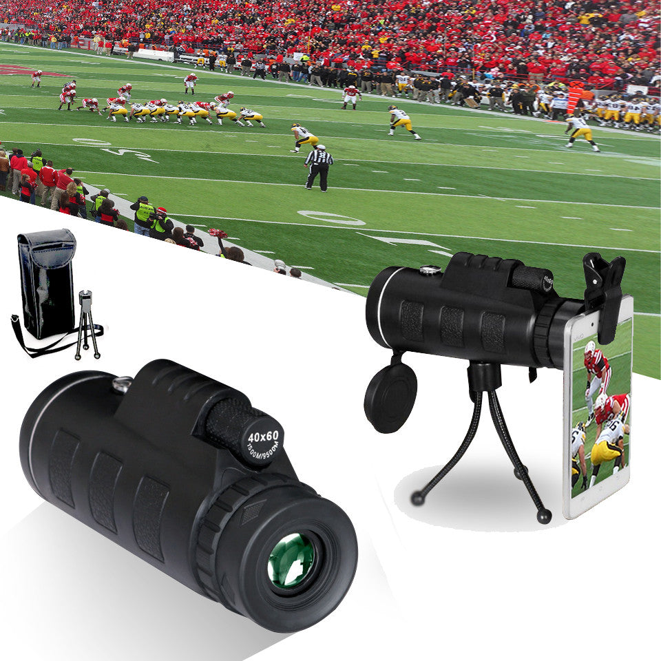 Zoomable 60X Monocle Binocular with Smartphone Attachment
