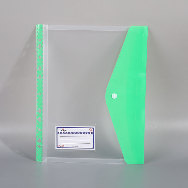 Transparent A4 File Storage Bag with Business Card Holder