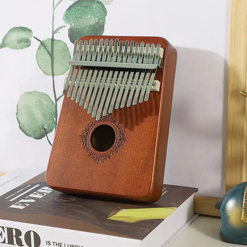 17-Tone Mahogany Kalimba Thumb Piano for Beginners