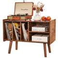 Mid-Century Record Player Cabinet with Adjustable Storage