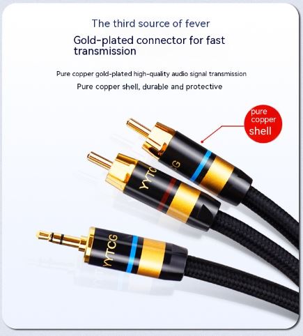 3.5mm to 2 RCA Audio Cable Upgraded Versions for Computer and Speaker Connection