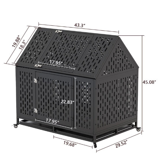 Heavy-Duty Dog Crate, 45-Inch, Roof Top