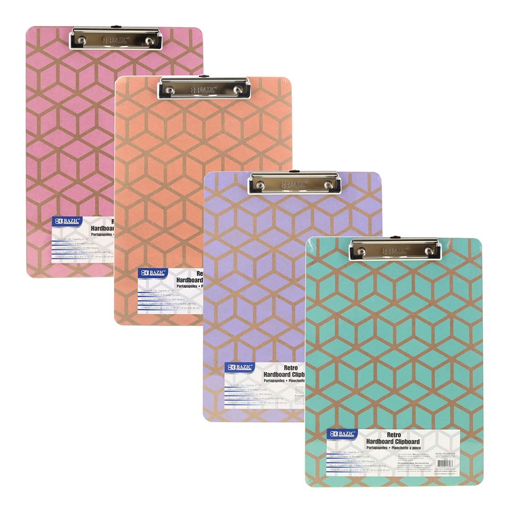 Standard Size Retro Honeycomb Hardboard Clipboard w/ Low Profile Clip