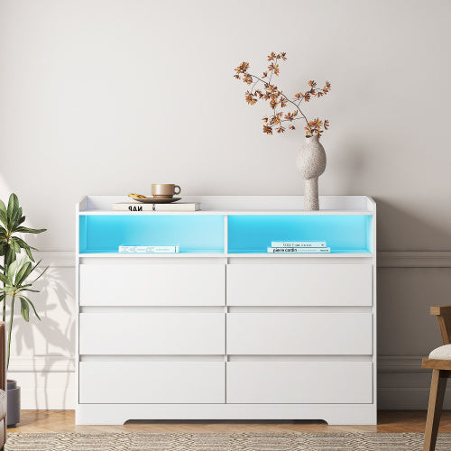 6-Drawer Dresser with LED Lights