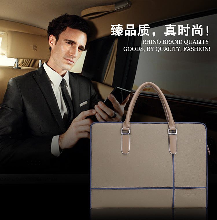 Leather Briefcase Crossbody Bag