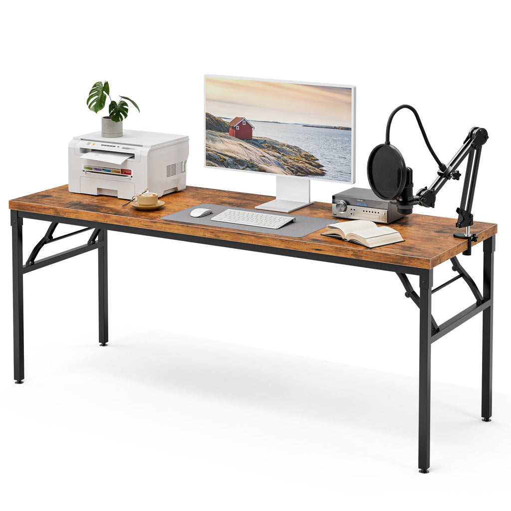 63-Inch Foldable Computer Desk, No Assembly Required
