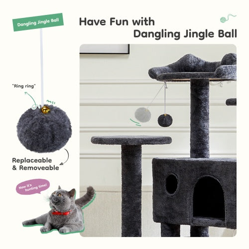 54-Inch Multi-Story Cat Tree Tower