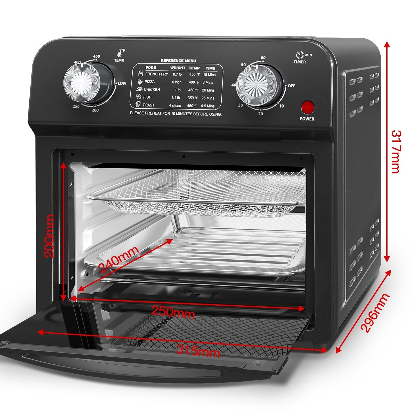 12L Dual-Knob Air Fryer Oven
