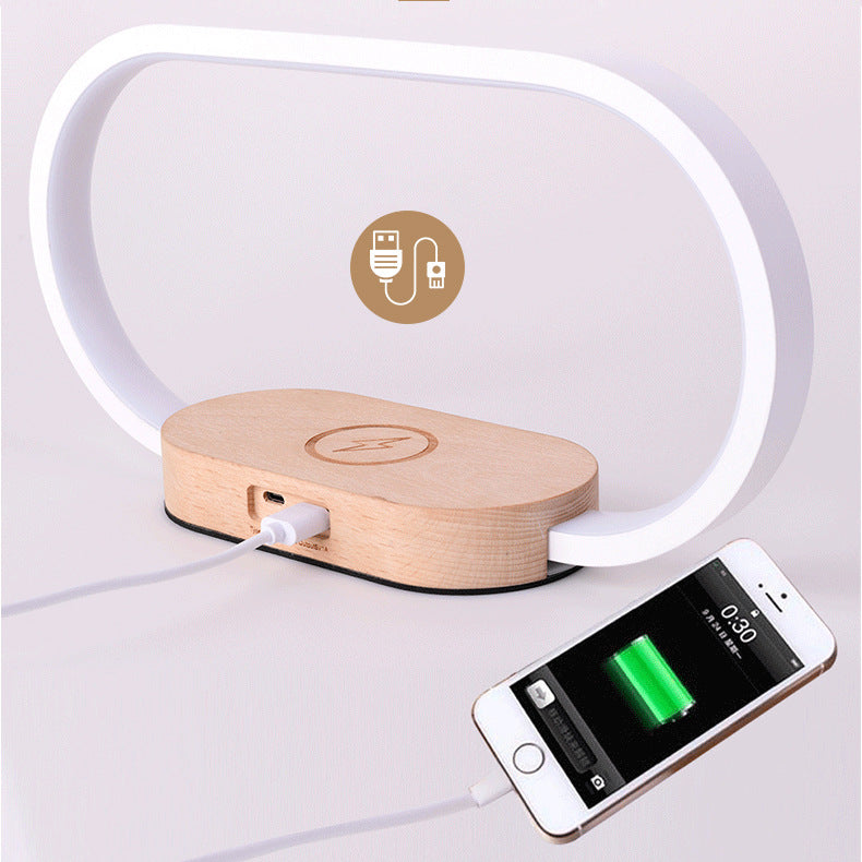 Wireless Charging Desk Lamp with Clock and Touch Dimmer