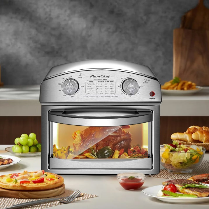 12L Stainless Steel Air Fryer, Dual Knob Control