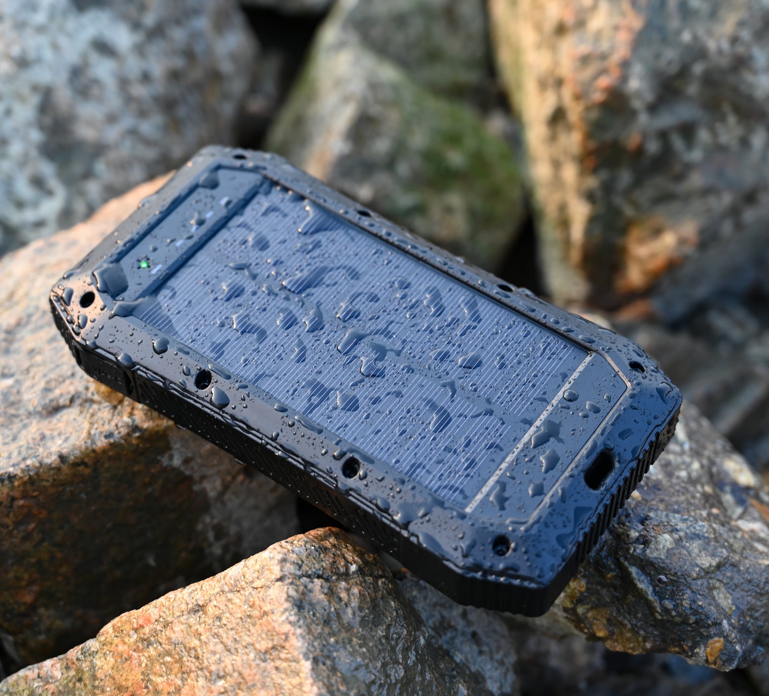 Sun Chaser Mini Solar Wireless Charger with LED Flood Light