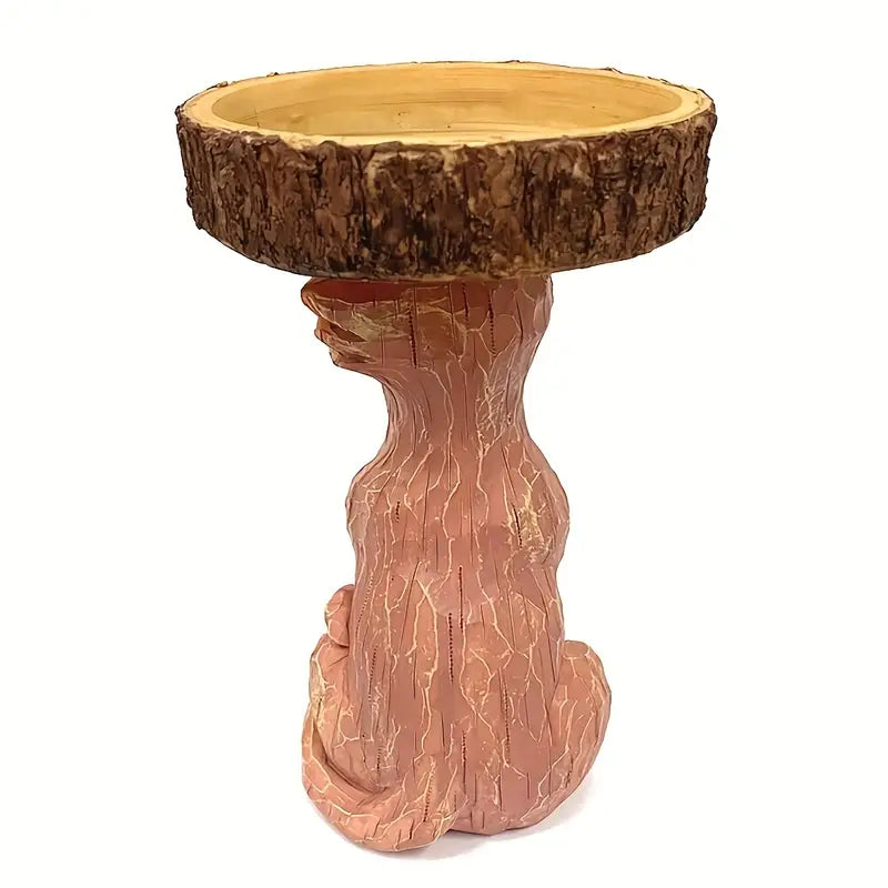 Fox Garden Statue Bird Feeder and Bath for Outdoors