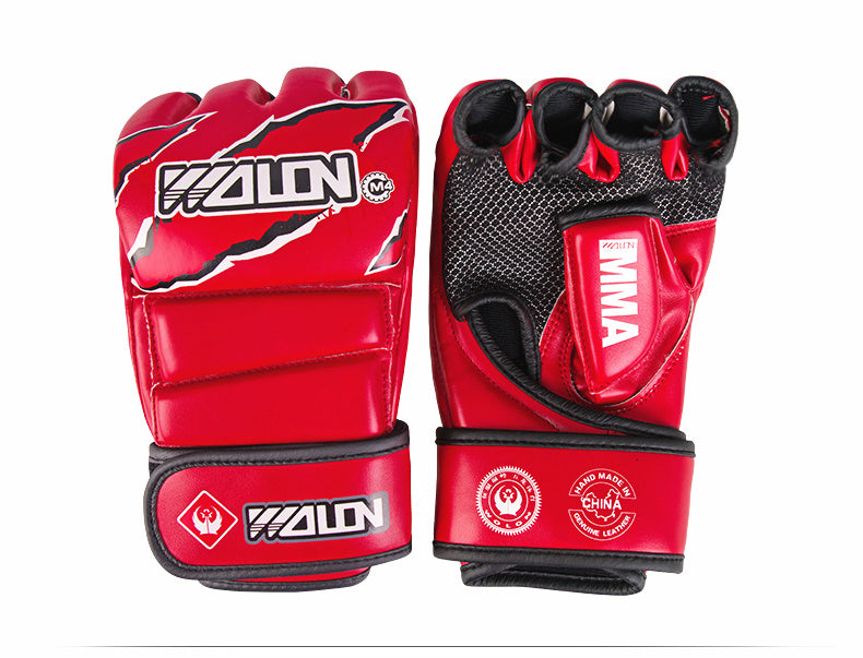 PU Gloves Wulong MMA Training Half-Finger Gloves