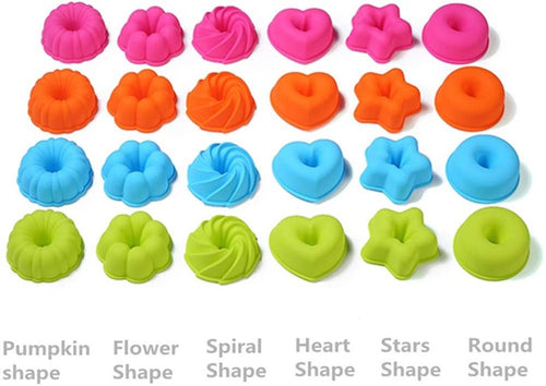 24 Silicone Molds for Baking Muffin Cake Cups