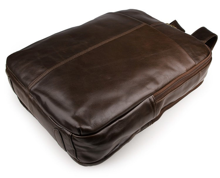 Genuine Leather Laptop Backpack, 15-Inch