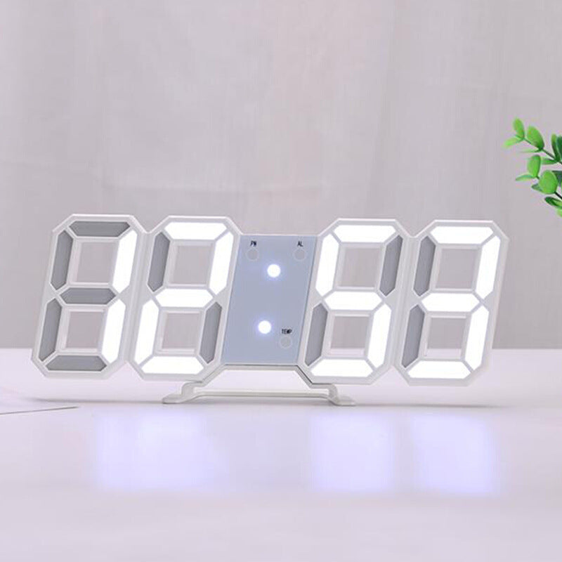 3D LED Digital Wall Clock with Temperature Display