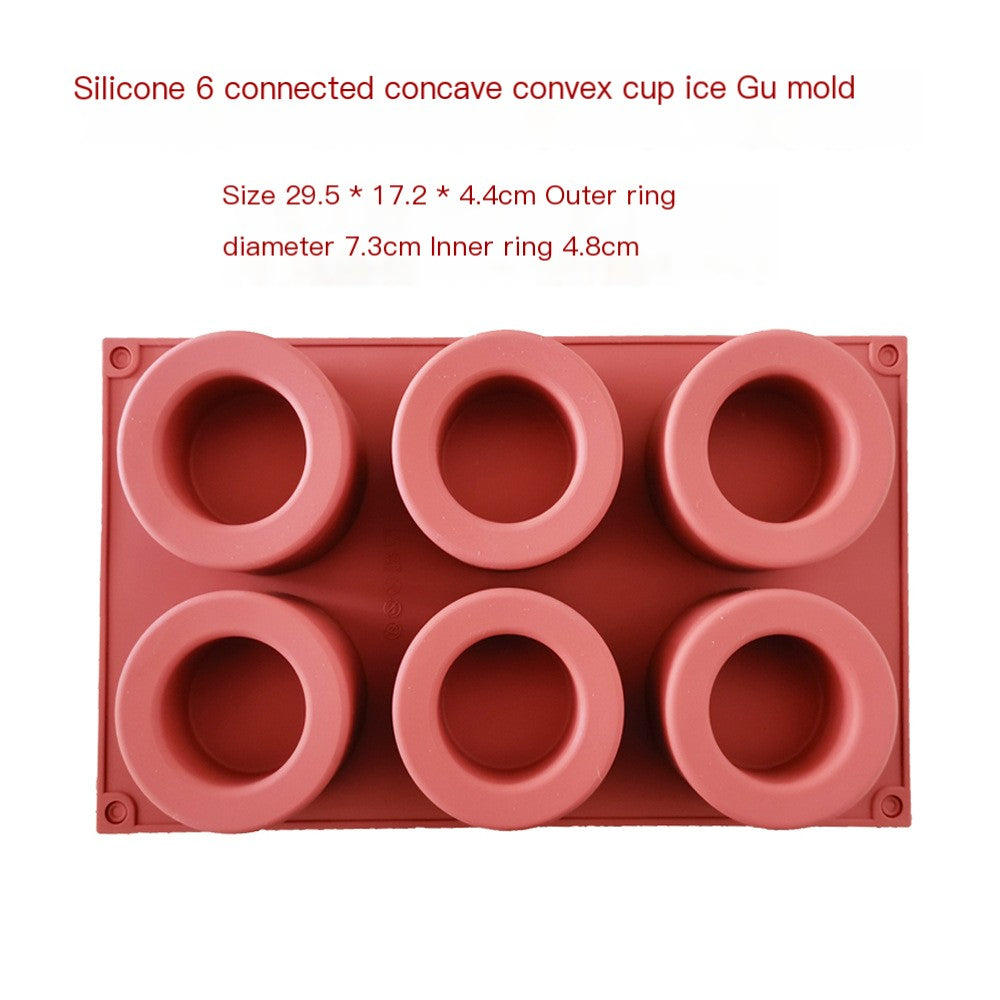 6-Cup Muffin Baking Mold for Cakes and Candles