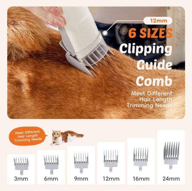 Low Noise Pet Hair Trimmer with Built-In Vacuum