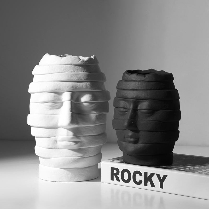 Minimalist Ceramic Face Vase