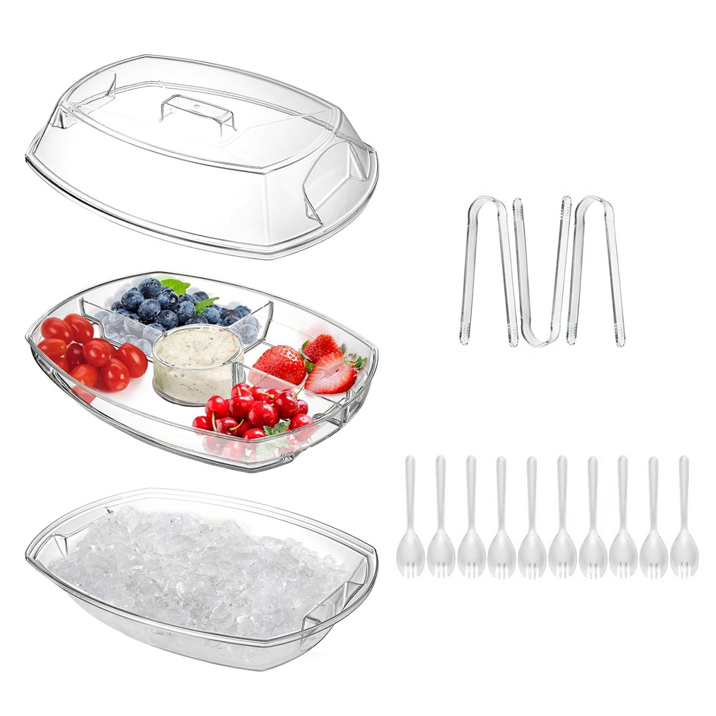Chilled Serving Tray with Lid and Compartments