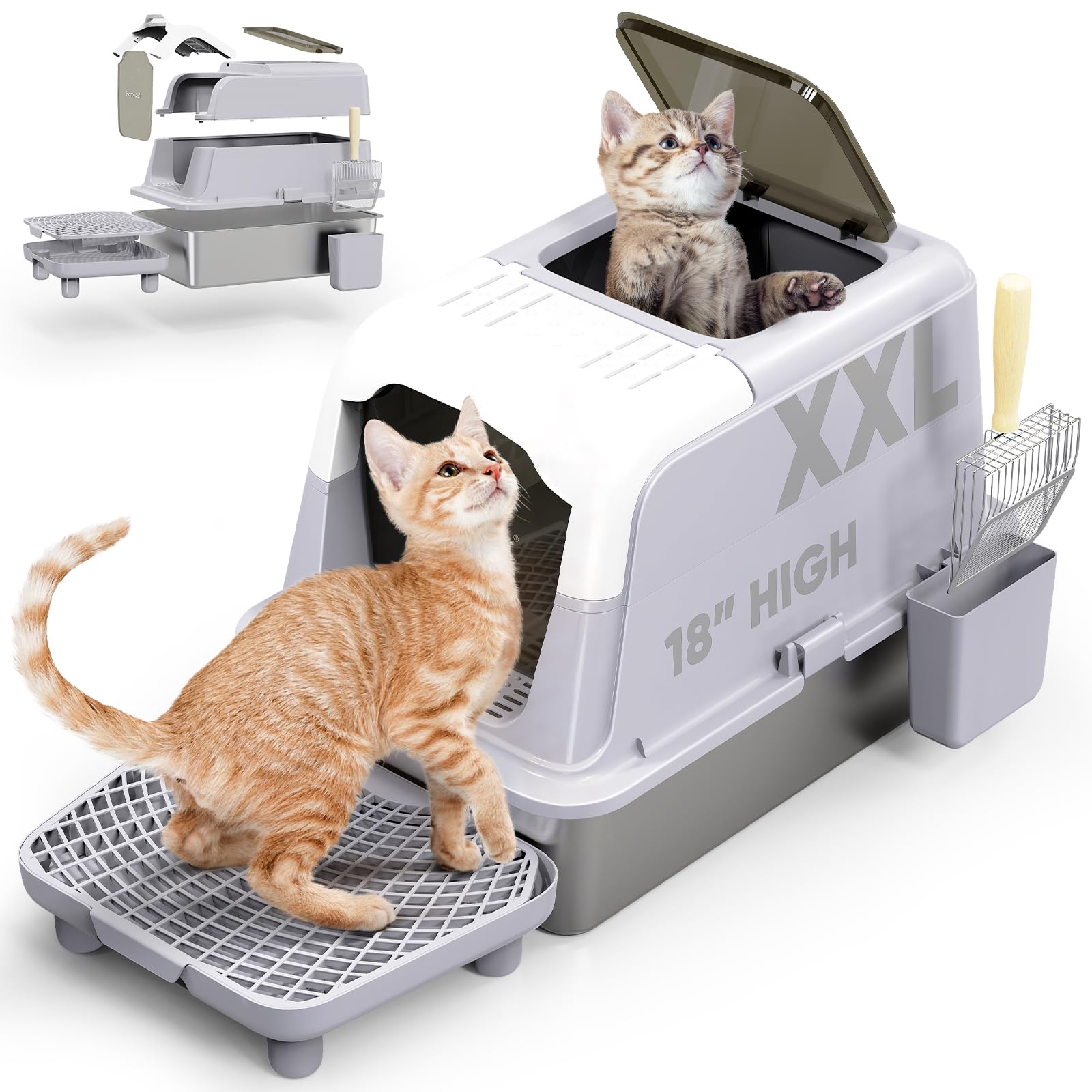 Stainless Steel Cat Litter Box, XXL