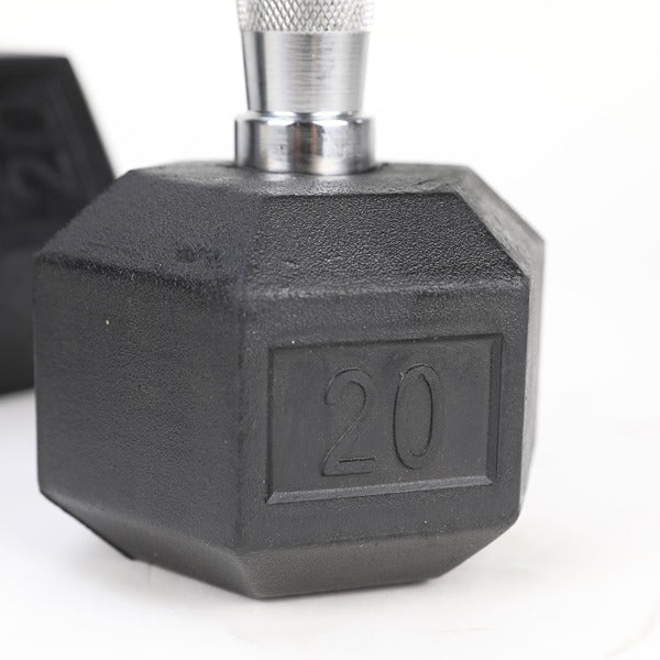 20lb Rubber-Coated Cast Iron Dumbbell Pair